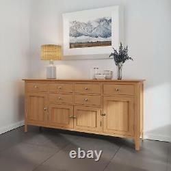 Natland Large Sideboard 6 Drawer 4 Storage Cupboard Doors Solid Wood Living Room