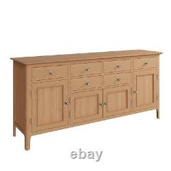 Natland Large Sideboard 6 Drawer 4 Storage Cupboard Doors Solid Wood Living Room