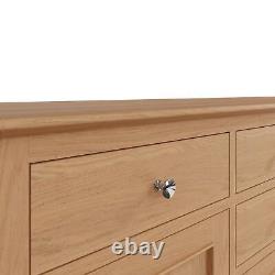 Natland Large Sideboard 6 Drawer 4 Storage Cupboard Doors Solid Wood Living Room