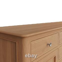 Natland Large Sideboard 6 Drawer 4 Storage Cupboard Doors Solid Wood Living Room