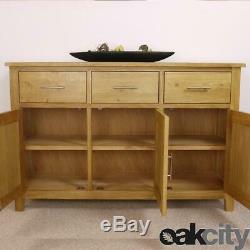 Nebraska Oak Large Sideboard / 3 Door 3 Drawer Storage Cabinet & Cupboard / New