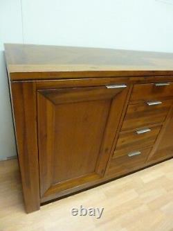 New Large Contemporary Acacia Wood 2 Door 4 Drawer Sideboard DFS Furniture