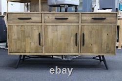 New Large Contemporary Reclaimed Wood & Metal Sideboard Furniture Village