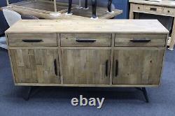 New Large Contemporary Reclaimed Wood & Metal Sideboard Furniture Village