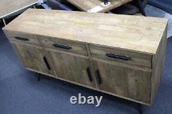 New Large Contemporary Reclaimed Wood & Metal Sideboard Furniture Village