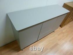 New Large Contemporary Taupe Grey & Glass Sideboard Furniture Village