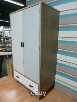 New Large Retro Reclaimed Wood 2 Door 1 Drawer Wardrobe Furniture Store