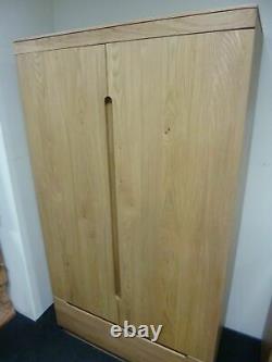 New Large Scandinavian Solid Oak 2 Door 1 Drawer Wardrobe Christopher Pratts