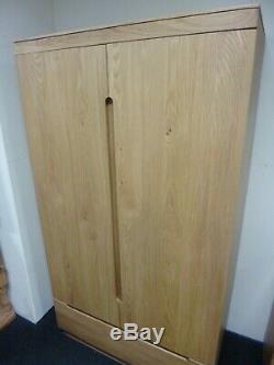 New Large Scandinavian Solid Oak 2 Door 1 Drawer Wardrobe Furniture Store