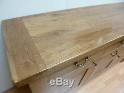 New Large Solid Chunky Oak 3 Door 4 Drawer Sideboard Willis & Gambier Bretagne