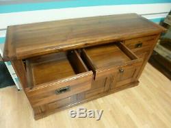 New Large Solid Wood Walnut 3 Door 4 Drawer Sideboard DFS Furniture Store