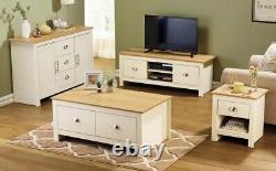 New Sherbourne Large Sideboard 3 Drawers Cabinet Storage Unit Cream