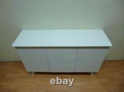 New Sleek Modern Matt White & Glass Large Sideboard Furniture Village