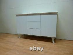 New Sleek Modern Matt White & Glass Large Sideboard Furniture Village