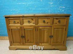 Next Solid Wood Large Mexican 4 Door / 4drawer Sideboard- Visit Our Warehouse