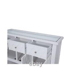 Nicky Cornell Casablanca Large White Wooden 3 Drawer 3 Door Sideboard Cabinet