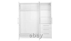 Normandy 3 Door 3 Drawer Extra Large Wardrobe White