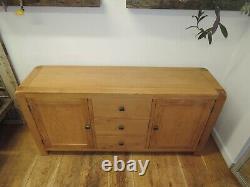 North American Oak Lrg 3 Drawer 2 Door Sideboard Width 165cm Adjustable Shelves