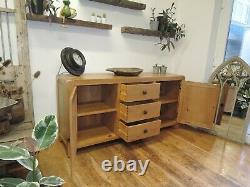 North American Oak Lrg 3 Drawer 2 Door Sideboard Width 165cm Adjustable Shelves