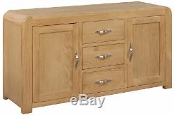 Oak 2 Door 3 Drawer Large SideboardWide Wooden Storage CabinetWood Cupboard