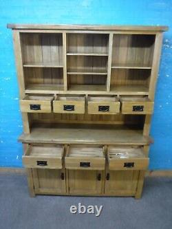 Oak Furniture Land / Large / Solid Oak Welsh Dresser / 7dovetailed Drawers 3door