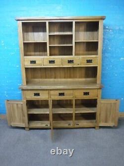 Oak Furniture Land / Large / Solid Oak Welsh Dresser / 7dovetailed Drawers 3door