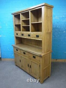 Oak Furniture Land / Large / Solid Oak Welsh Dresser / 7dovetailed Drawers 3door