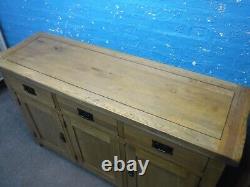 Oak Furniture Land / Large / Solid Oak Welsh Dresser / 7dovetailed Drawers 3door