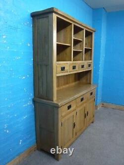 Oak Furniture Land / Large / Solid Oak Welsh Dresser / 7dovetailed Drawers 3door