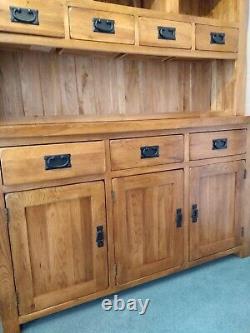 Oak Furnitureland Large Dresser Original Rustic Solid Oak 7 Drawers RRP £1099.99