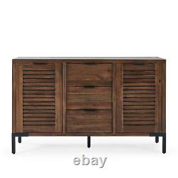 Oak Furnitureland Large Sideboard Detroit Solid Hardwood And Metal RRP £599.99