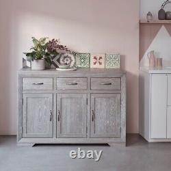 Oak Furnitureland Large Sideboard Willow Light Grey Solid Oak RRP £549