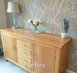 Oak Large Modern sideboard with 2 doors and 4 drawers, from House of Oak