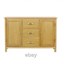 Oak Large Sideboard Cabinet 2 Door 3 Drawer Chest Storage Cupboard Livingroom