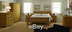 Oak Large Wide Wardrobe / 3 Door Triple Drawers / Rustic Oak Bedroom Furniture