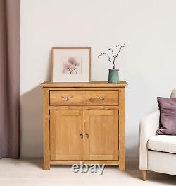 Oak Sideboard, Solid Wooden Small Cabinet, Kitchen Cupboard with Large Drawer