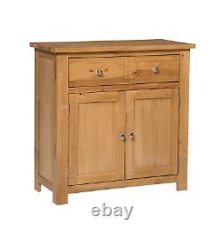 Oak Sideboard, Solid Wooden Small Cabinet, Kitchen Cupboard with Large Drawer