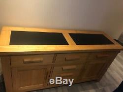 Oak large 2 door 6 drawer sideboard