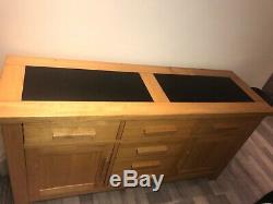 Oak large 2 door 6 drawer sideboard