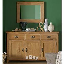 Odessa oak furniture large three door three drawer sideboard