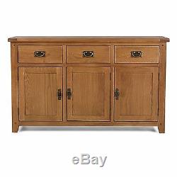 Odessa oak furniture large three door three drawer sideboard