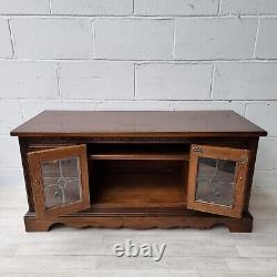 Old Charm Oak TV Stand 4 Drawers 2 Doors Media Cabinet Excellent Condition