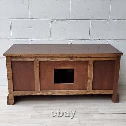 Old Charm Oak TV Stand 4 Drawers 2 Doors Media Cabinet Excellent Condition