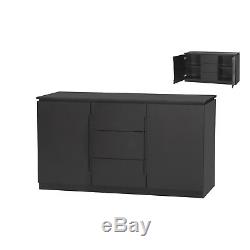 Orb Large Sideboard with 2 Doors & 3 Drawers Modern Design Black or White