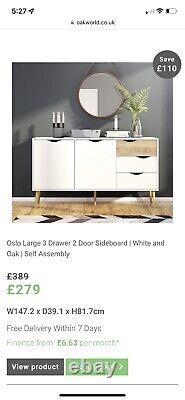 Oslo Sideboard Large 3 Drawers 2 Doors