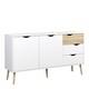 Oslo Sideboard Large 3 Drawers 2 Doors in White and Oak