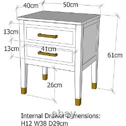 Palazzi Large 2 Drawer Bedside Table Clay