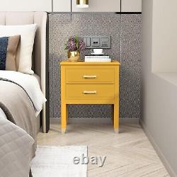 Palazzi Large 2 Drawer Bedside Table Mustard