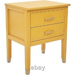 Palazzi Large 2 Drawer Bedside Table Mustard