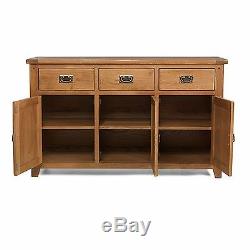 Paloma oak furniture large three door three drawer sideboard